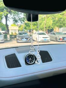 Trang trí trái tim ABS Trang trí treo xe - Bạc - Xem 3