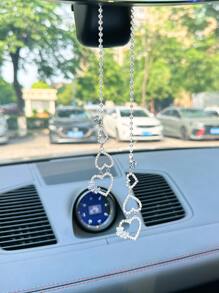 Trang trí trái tim ABS Trang trí treo xe - Bạc - Xem 4