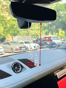 Trang trí trái tim ABS Trang trí treo xe - Bạc - Xem 6