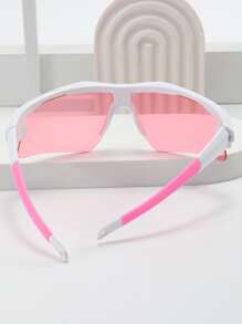 男士有色镜片运动骑行运动眼镜沙滩配件眼镜遮阳镜适合夏季海滩度假、户外、旅行 - 粉色 - 查看 2