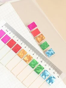 1pc Colorful Pet Laser Sticker Note For Indexing And Labeling - Multicolor - View 2