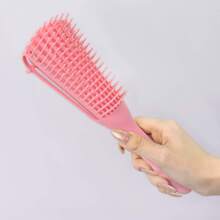 1pc Detangling Brush For Afro America/African Hair, Textured 3a To 4c Kinky Wavy/Coily/Wet/Dry/Oil/Thick/Long/Curly Hair Detangler - Pink - View 3