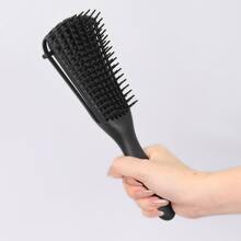 1入組解結刷，適用於非裔美洲/非洲頭發，紋理3a至4c之捲曲/波浪/濕/乾/油/粗/長/捲曲頭髮梳理 - 黑色 - 查看 3