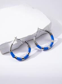 1 Đôi Bông Tai Đôi Khuyên Tai Vòng Bằng Thép Không Gỉ Thời Trang Cho Phụ Nữ Để Trang Trí Hàng Ngày - Nhiều màu - Xem 1