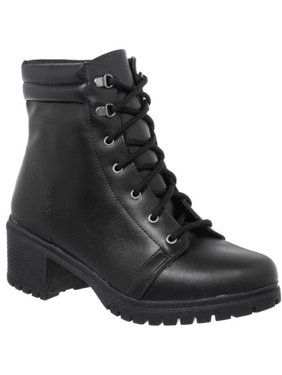  Coturno Feminino Salto Médio Cano Baixo Bota Confortável Stessy Shoes Inverno Promoção 2026