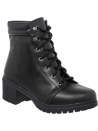  Coturno Feminino Salto Médio Cano Baixo Bota Confortável Stessy Shoes Inverno Promoção 2026