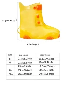 1pair Kids Cartoon Design Rain Boots Cover - Yellow - View 2