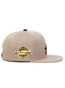 AR 男士字母刺繡棒球帽，適用於日常生活和戶外街頭 - 卡其色 - 查看 3