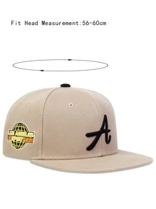 AR 男士字母刺繡棒球帽，適用於日常生活和戶外街頭 - 卡其色 - 查看 4