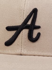 AR 男士字母刺繡棒球帽，適用於日常生活和戶外街頭 - 卡其色 - 查看 5