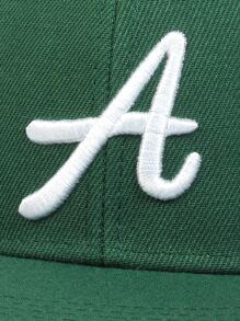 AR 男士字母刺繡嘻哈帽子，適用於日常生活和戶外街頭 - 綠色 - 查看 5