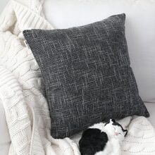 1pc Decorative Pillow Cover (No Filling): Artificial Linen Dual-Color Star Pillow Cover, Made With Special Crafted Bamboo Yarn Linen, Presenting A Vintage And Modern Style, Enhances Fabric Texture For Comfortable Lumbar Support And Relaxation. Classic Pattern Design With Distinct Color Combination, Suitable For Living Room, Bedroom, Office, Sofa, Bed, Car, Chair, And Window Sills. Also Can Be Used As A Gift.