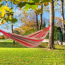 200*150cm Portable Polyester & Cotton Hammock Red Strip - Multicolor - View 4