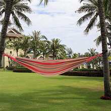 200*150cm Portable Polyester & Cotton Hammock Red Strip - Multicolor - View 5