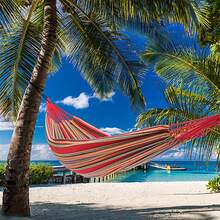 200*150cm Portable Polyester & Cotton Hammock Red Strip - Multicolor - View 6