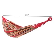 200*150cm Portable Polyester & Cotton Hammock Red Strip - Multicolor - View 9