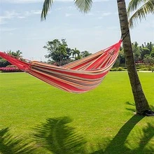 200*150cm Portable Polyester & Cotton Hammock Red Strip - Multicolor - View 7