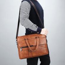 Fashion Multi-Pocket Briefcase With Adjustable Shoulder Strap Shoulder Bag Handbag Messenger Bag High School Students University Freshman For Travel, College, Outdoors, Commute Satchel Laptop Bag Thanksgiving Winter Purse Holiday Storage Bag Tote Bag Retro Business Premium Leather Briefcase Leather Handbag Large Capacity Computer Briefcase Casual Clutch Handbags Vacation Laptop Case Hip Bag Christmas Gifts For Bag Retro Bag Valentines Stickers Bags Brown Bag Valentine Gifts Vintage Gift Bag Pack Spring Vintage Bags