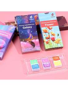 6pcs/set Solid Pearl Metallic Watercolor Paint Set - Multicolor - View 7