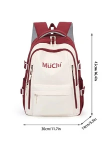 Lightweight,Portable Fashionable Simple Style Women's Backpack - Red - View 6