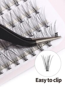 Happy Butterfly 120 Cụm lông mi & nhíp đuôi cá riêng lẻ, 10D tự nhiên 7-8-11mm với những lọn tóc dài hơn C Lông mi tự làm cá nhân có độ dài khác nhau, Lông mi thủ công mềm mại tự nhiên để sử dụng hàng ngày, Lông mi phân đoạn manga dành cho du lịch - màu đen - Xem 4