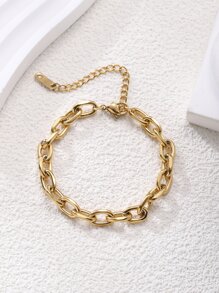 極簡扣環手鏈 - 金色 - 查看 1