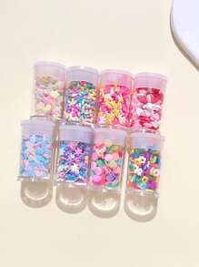 12pcs/Set Random Heart & Flower Design DIY Bead For Women For DIY Jewelry Making Valentines - Multicolor - View 2