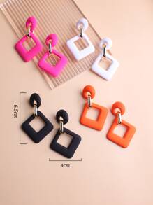 4 Acrílico Retângulo Brincos , Férias Estilo Geométrico Brinco Set , Moda Acrílico Quadrado Declaração Brincos Pendentes Para Mulheres Garotas