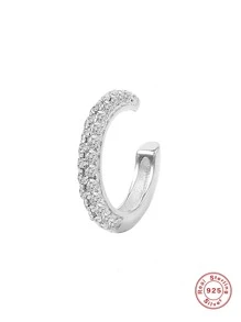 1 pezzo Orecchini a cerchio classici in oro con micro pavé di zirconi cubici in argento sterling S925 senza piercing Orecchini per feste da donna Gioielleria raffinata Festa di nozze Accessori in oro 18 carati