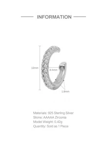 1 pezzo Orecchini a cerchio classici in oro con micro pavé di zirconi cubici in argento sterling S925 senza piercing Orecchini per feste da donna Gioielleria raffinata Festa di nozze Accessori in oro 18 carati
