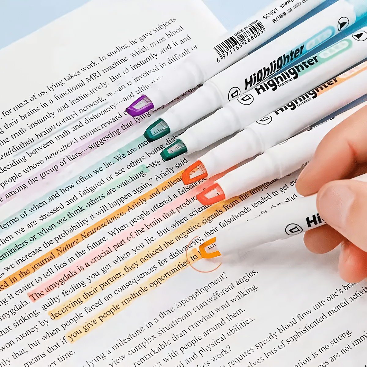6入組清晰見端軟光標記筆，適用於學生學習學校辦公室 - 彩色 - 查看 2