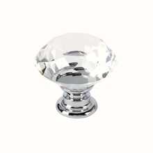 4pcs/set Artificial Crystal Drawer Pull & 4pcs Screw, Modern Diamond Shaped Drawer Handle For Home