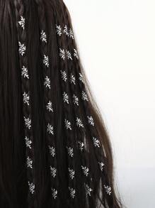 40入組葉子鏤空金屬髮圈，辮子珠子髮辮環夾辮子辮子金屬袖口裝飾/配件珠寶，男女皆宜