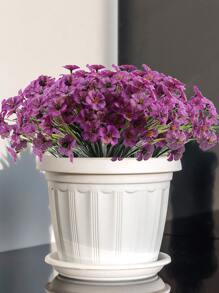 1入組紫色人造花，浪漫抗紫外線塑料植物假絲綢花，適用於戶外門廊懸掛花盆裝飾灌木庭院花園門廊窗框 - 紫色 - 查看 8