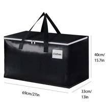 1 Pezzo Scatole Di Trasloco Borse Di Trasloco Ad Alta Resistenza Con Cerniere E Maniglie Resistenti, Forniture Per Trasloco Pieghevoli, Capacità Portante 20kg, Risparmio Di Spazio, Maniglie Di Trasporto Robuste Alternative Ai Contenitori Di Immagazzinaggio Per Imballaggio E Trasporto, 93l, 1pc Borsa Da Viaggio, Borsa Vacanze, Borsa Da Viaggio Fine Settimana, Borsa Da Pernottamento - nero - Visualizzare 6