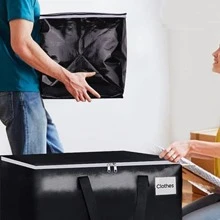 1 Pezzo Scatole Di Trasloco Borse Di Trasloco Ad Alta Resistenza Con Cerniere E Maniglie Resistenti, Forniture Per Trasloco Pieghevoli, Capacità Portante 20kg, Risparmio Di Spazio, Maniglie Di Trasporto Robuste Alternative Ai Contenitori Di Immagazzinaggio Per Imballaggio E Trasporto, 93l, 1pc Borsa Da Viaggio, Borsa Vacanze, Borsa Da Viaggio Fine Settimana, Borsa Da Pernottamento - nero - Visualizzare 5