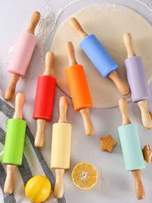 Rolling pin random color Air Fryer Silicone Liners, Reusable Air Fryer Silicone Pot, Non-Stick Rectangle Air Fryer Accessories, Dual Basket - Multicolor - View 1