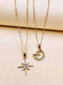 europeo y americano de moda popular mejores amigos Collar colgante Set