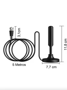 Antena Digital Tv Hd Interna / Externa 4k Portátil 5 metros