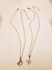 europeo y americano de moda popular mejores amigos Collar colgante Set