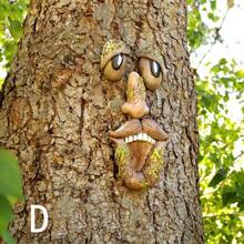 4pcs Creative Tree Face Outdoor Garden Decoration - Multicolor - View 2
