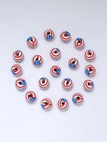 20 Cái/bộ Thời Trang Ngôi Sao Gỗ & Họa Tiết Sọc DIY Đính Hạt Dành Cho Nữ Cho Tự Làm Trang Sức Làm - Nhiều màu - Xem 1