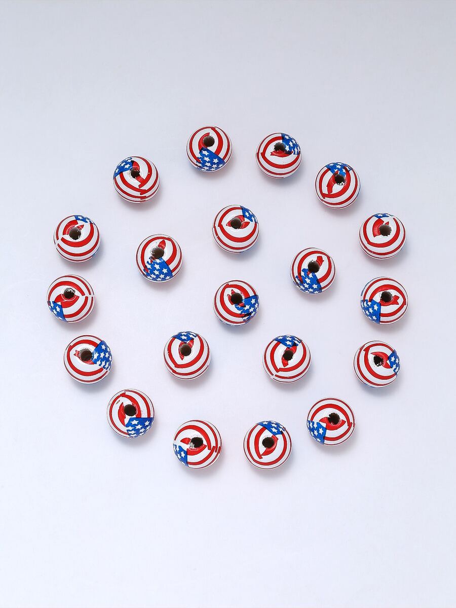 20 Cái/bộ Thời Trang Ngôi Sao Gỗ & Họa Tiết Sọc DIY Đính Hạt Dành Cho Nữ Cho Tự Làm Trang Sức Làm - Nhiều màu - Xem 1