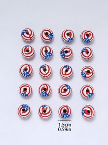 20 Cái/bộ Thời Trang Ngôi Sao Gỗ & Họa Tiết Sọc DIY Đính Hạt Dành Cho Nữ Cho Tự Làm Trang Sức Làm - Nhiều màu - Xem 2