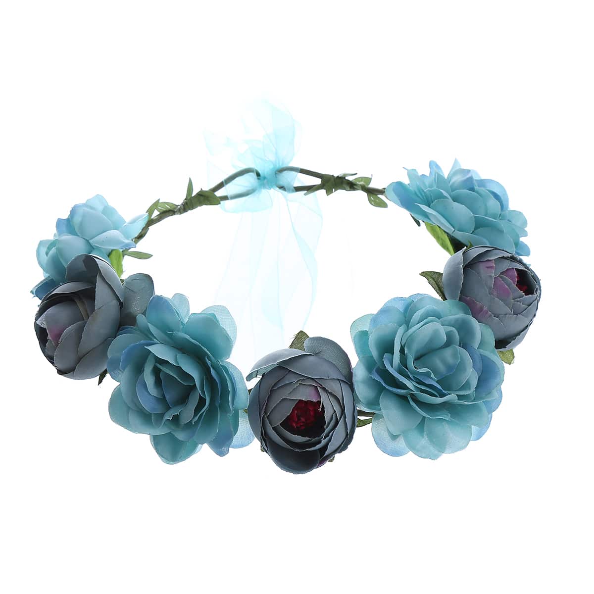 1pc Flower Crown Headband - Blue - View 1