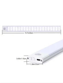 SISGHA 1入組40厘米鋁製櫥櫃下燈，現代可充電LED家用壁櫥燈 - 銀色 - 查看 8