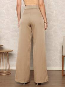 Women Pants - 米色 - 查看 2