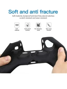 1 件 PlayStation5 控制器保护套，防滑设计，防汗，防刮，防尘，增强游戏体验 - 黑色 - 查看 2