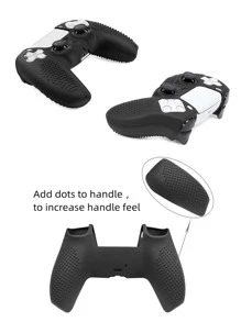 1 件 PlayStation5 控制器保护套，防滑设计，防汗，防刮，防尘，增强游戏体验 - 黑色 - 查看 4
