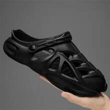 Men's Summer Open Toe Slippers, Soft Anti-slip Anti-odor Sandals With Closed Front - Black - View 10